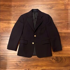Lord & Taylor Boys Elegant Black Blazer with Gold Buttons Size 8R
